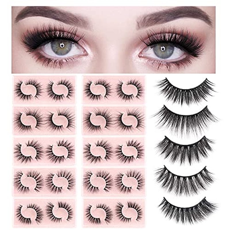 30 Pairs Lashes, New 6 Style Eyelashes Natural Look to Dramatic Long False Eyelashes, Handmade Reusable Fake Eyelashes (30 Pairs with Portable Boxes)