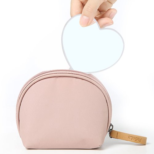 TBWHL Heart-Shaped Travel Handheld Mirror, Cosmetic Hand Mirror with Handle (White, 1 Pack)