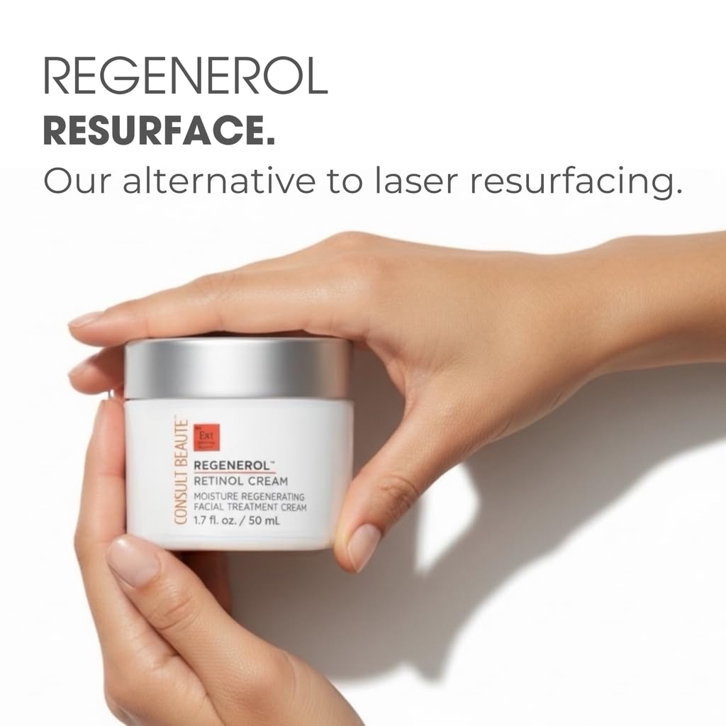 Consult Beaute - Regenerol Retinol Face Cream - Moisture Rich Regenerating Facial Daily Treatment Cream - Visibly Reduce Appearance of Fine Lines and Wrinkles - 1.7 oz.