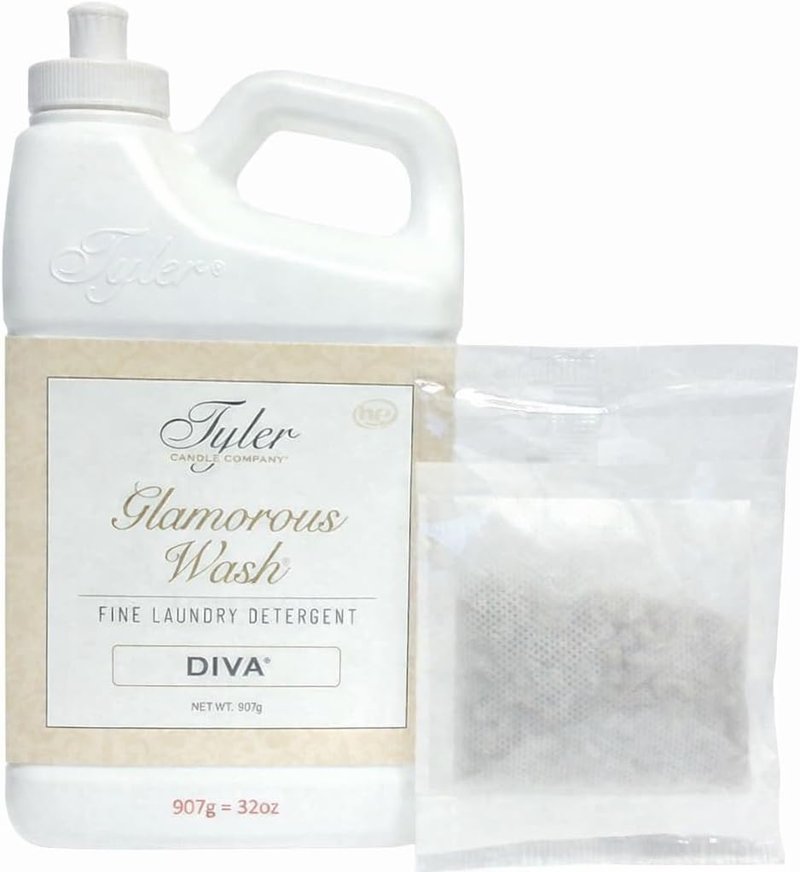 Tyler Candle Company Glam Wash Diva 32 Fl Oz Laundry Detergent - Spill Proof Cap & Dryer Sachet