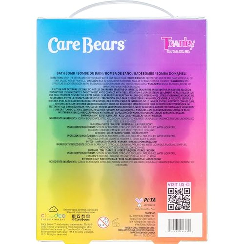 Care Bears 6 Pack Bubblegum Scented Bath Bombs - Ages 3+ Character Molded Bath Bombs – Fun & Bright Colors - Great Birthday Gifts, Stocking Stuffers, Slumber Parties, Spa Days & More by Townley Girl