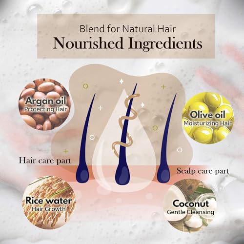 mimosu Hair Growth Shampoo Bar, Fermented Rice Water 2-in-1 Shampoo & Conditioner, 5oz, Unscented, pH Balanced, Solid Bar for Oily Hair, Korean Hair Care