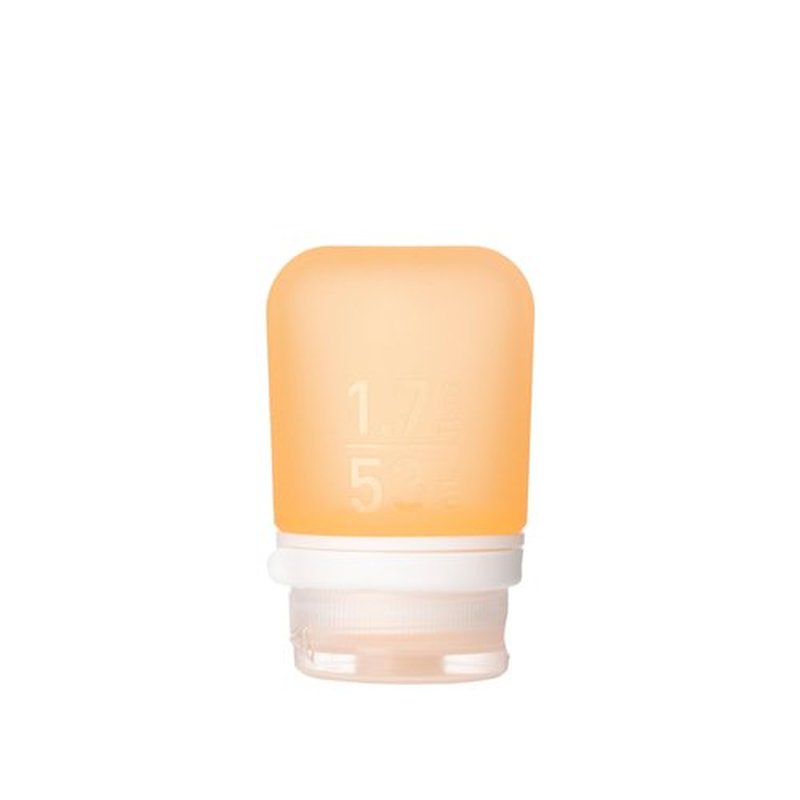 humangear GoToob+ (Small) | Refillable Silicone Travel Bottle | Locking Lid | Food-Safe Material | Orange, Small (1.7 fl.oz; 53ml)