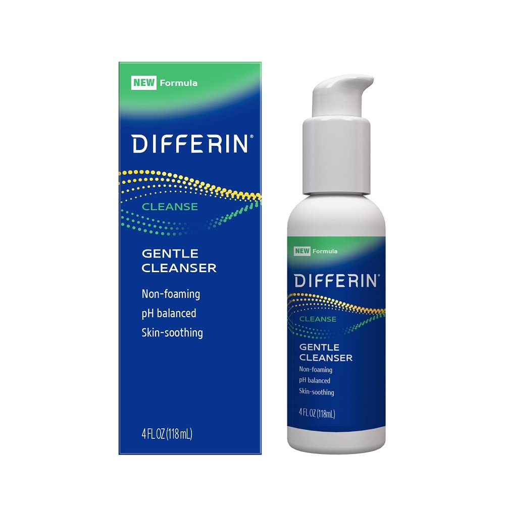 Differin Facial Cleanser, Soothing Face Wash 4 oz (Packaging May Vary)