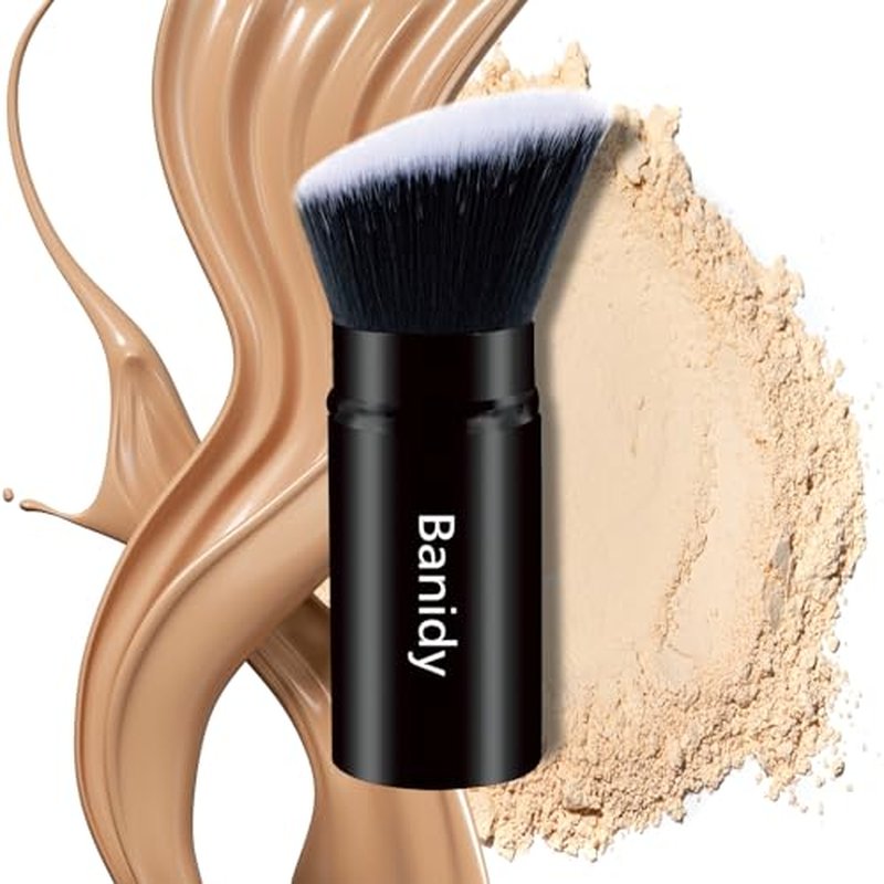 Makeup Brush, Banidy Retractable Kabuki Brush Foundation Brush for Powder Blush, Bronzer, Buffing, Liquid, Cream
