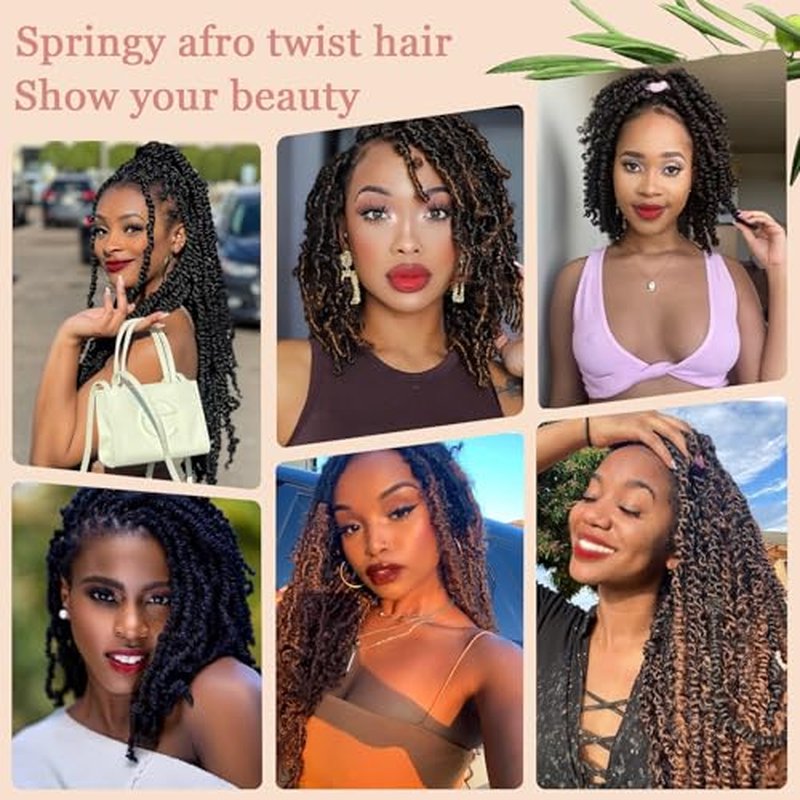 8 Packs Cuban Twist Hair 12 Inch Marley Twist Braiding Hair Crochet Color T30# Afro Spring Twist Hair Afro Marley Kinky Hair Afro Twist Hair for Soft Faux Locs