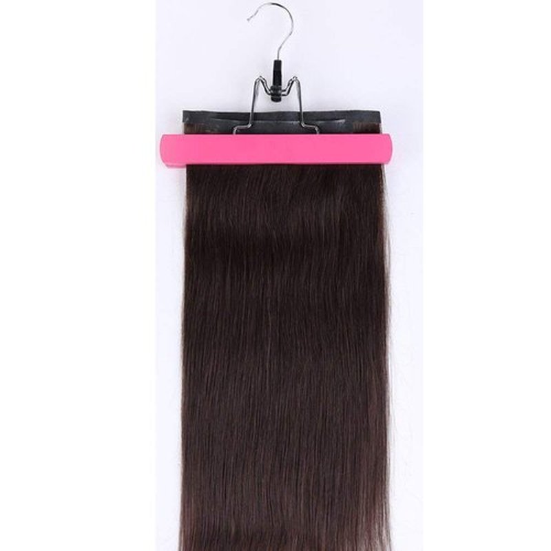 Red Wooden Hair Extensions Hanger Hair Holder with Double Anti-slip Stickers Rose Red