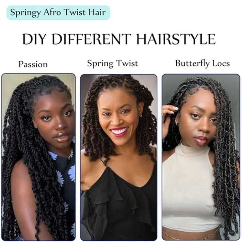 8 Packs Springy Afro Twist Hair Marley Twist Braiding Hair Pre-Separated Kinky Twist Hair for Black Women Spring Twist Hair 8 inches Ombre Brown Wrapping Hair for Soft Locs (8 Inch (Pack of 8), T30#)