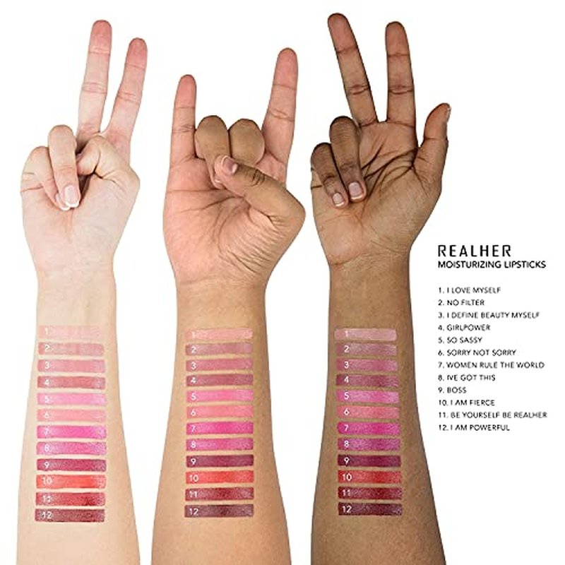REALHER Moisturizing Lipstick - Be Yourself Be Realher - Deep Red - All-Day Hydration - High Pigment, Creamy, Smooth Application