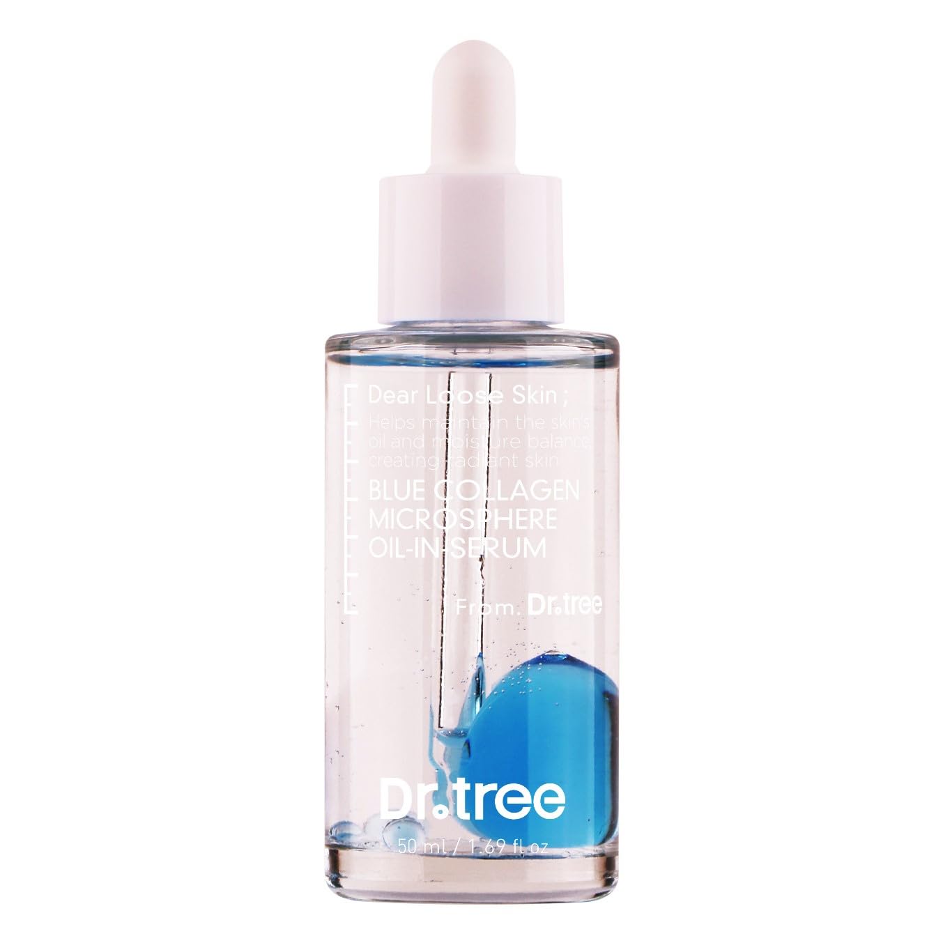Dr. Tree Blue Collagen Microsphere Oil-in-Serum – Hydrating Face Serum with Hyaluronic Acid & Collagen – for Fine Lines, Glow & Skin Plumping – Lightweight Moisturizer – 50 ml / 1.69 fl oz