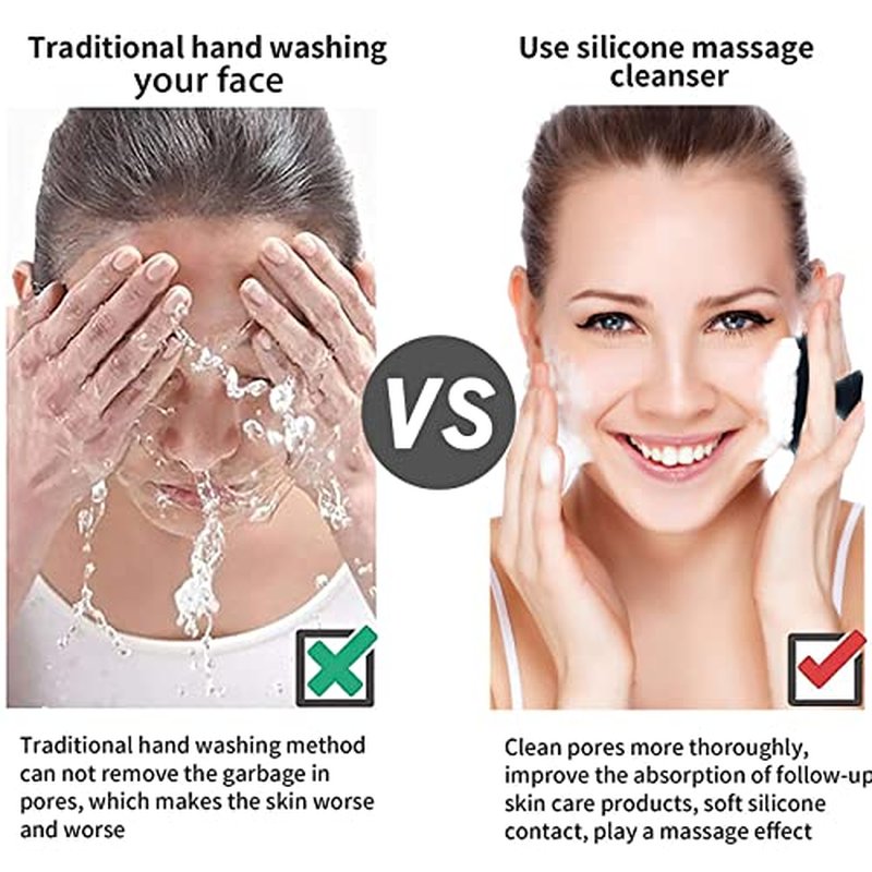 VWMYQ Face Scrubber, Silicone Face Scrubber for Men, Facial Cleansing Brush Silicone Face Wash Brush Manual Waterproof Cleansing Skin Care Face Brushes for Cleansing and Exfoliating