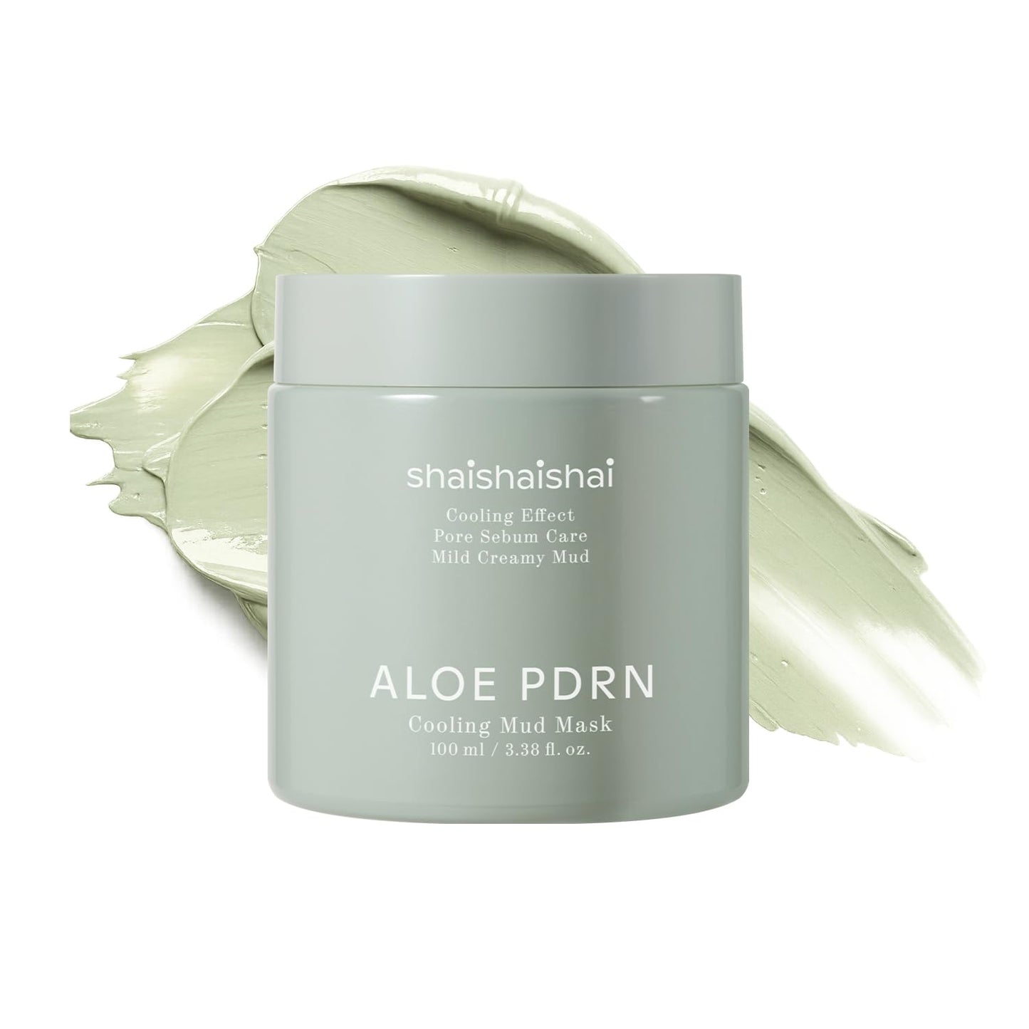 shaishaishai ALOE PDRN Cooling Mud Face Mask, Vegan Collagen Cream Clay Mask with Kaolin & Bentonite, Hydrating & Pore Care, Instant Cooling, Korean Skincare, 3.38 Fl Oz