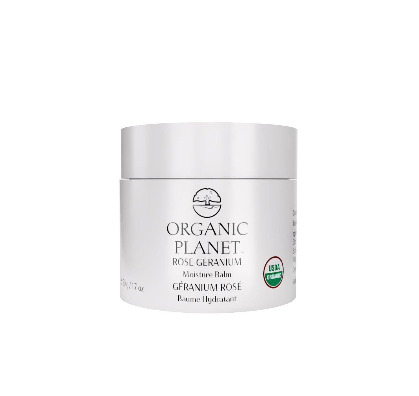 ORGANIC PLANET Rose Geranium Moisture Balm - USDA Certified Organic Face & Neck Cream - Deep Hydration, Fine Line Reduction & Anti-Aging Skin Care - 1.7 Fl Oz