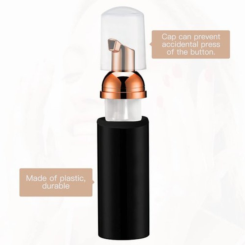 2oz Foam Pump Bottle (3PCS) Empty Travel Foaming Dispenser for Hand Soap, Lash Cleanser, Shampoo (60ml, Rose Gold &Black,White,Pink