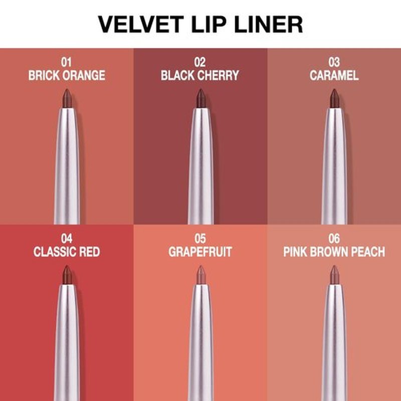 lip liner pencils, Modern Classic Lip Liner, Lip Liner Pigmented Vegan Matte, Lasting Finish Lip Liner, Luxurious Creamy Long Lasting Lip Liner, Prevents Feathering and Fading (03#Red Brown, 1)
