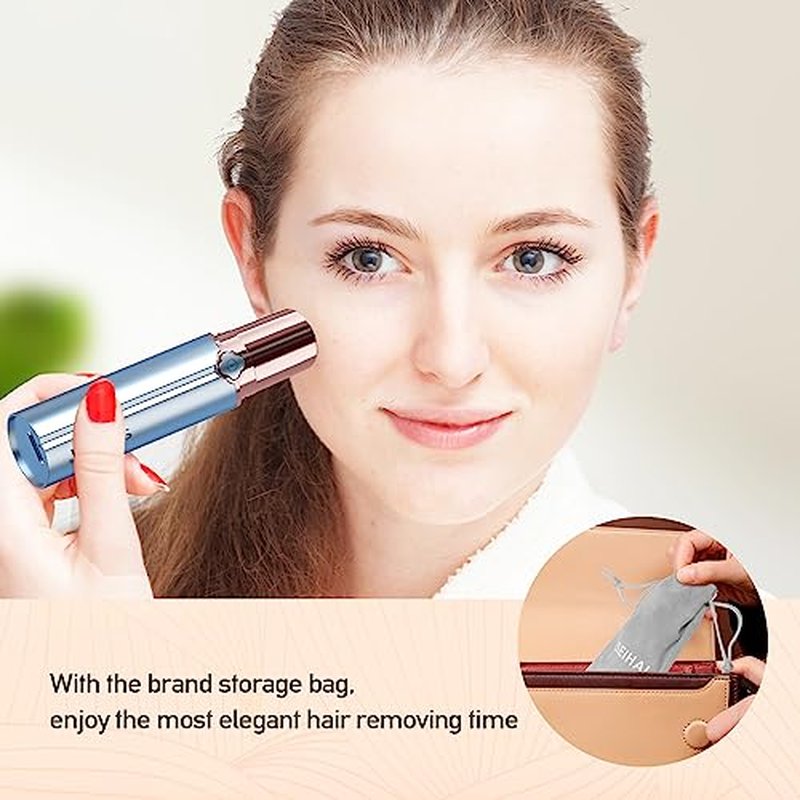 Hair Removal Device(2023), Facial Hair Removal for Women, Rechargeable Hair Remover for Women, Facial Hair Remover for Face, Upper Lip, Chin, Included 2 x Replacement Heads
