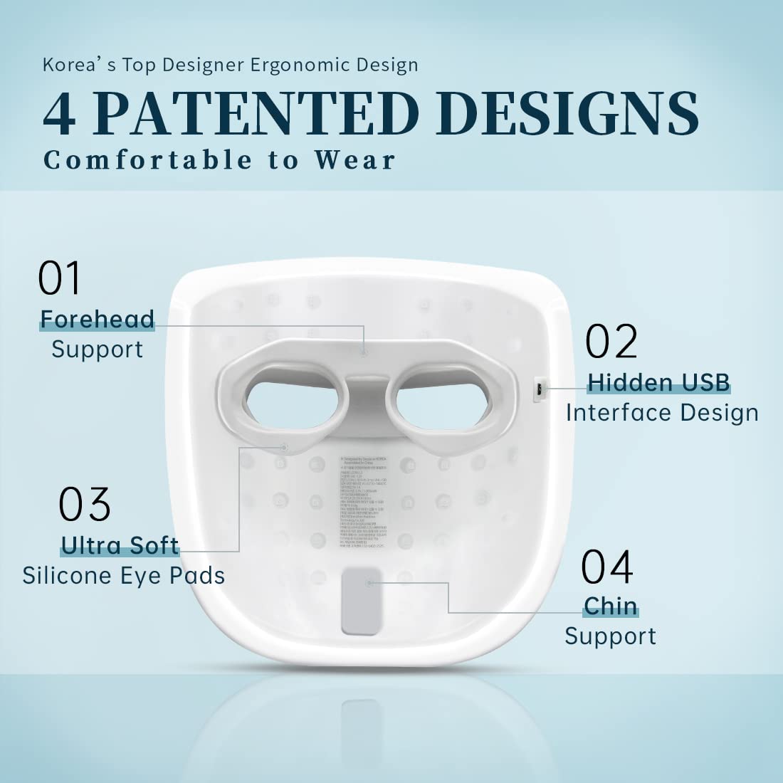 GYH Led Face Mask Light Therapy, Red Light Therapy for Face, FSAHSA Eligible, Wireless High Dose Red, Infrared & Blue Light Therapy Mask for Skin Care, Anti-ageing Cloud-S (RB-014)