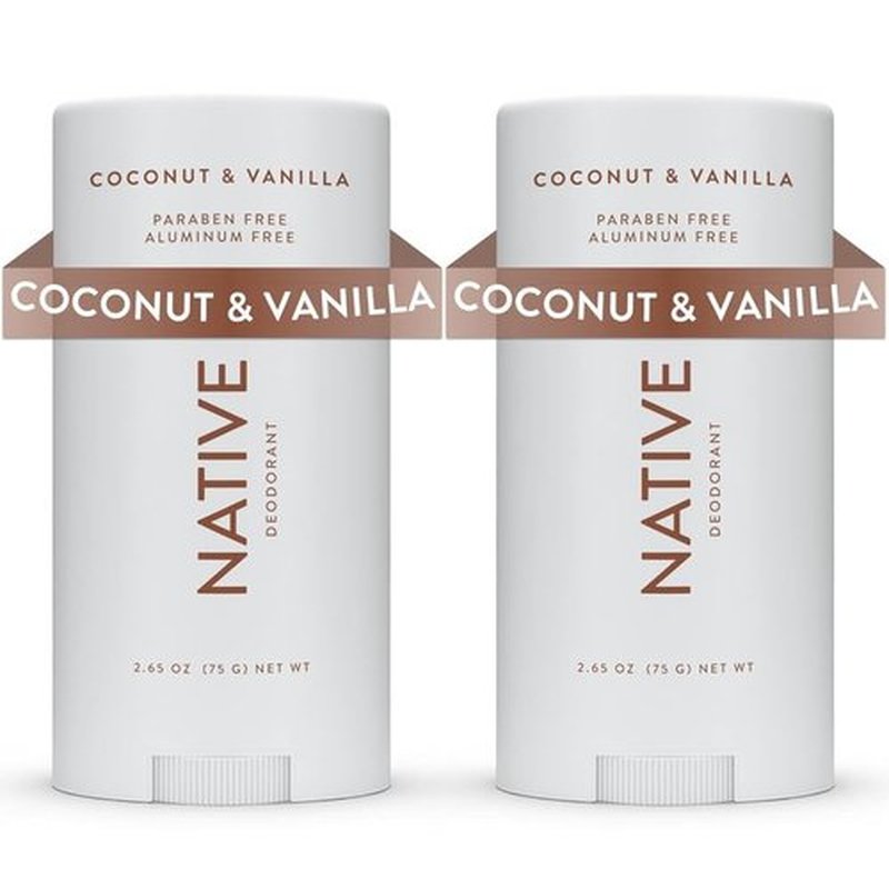 Native Deodorant Contains Naturally Derived Ingredients, 72 Hour Odor Control | Deodorant for Women and Men, Aluminum Free with Baking Soda, Coconut Oil and Shea Butter | Coconut & Vanilla, 2-Pack