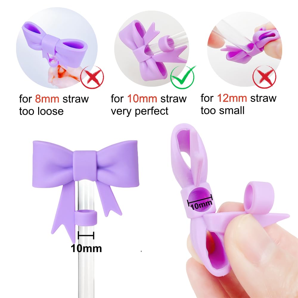 10mm Bow Shape Straw Topper for Stanley Cup (Cream White)