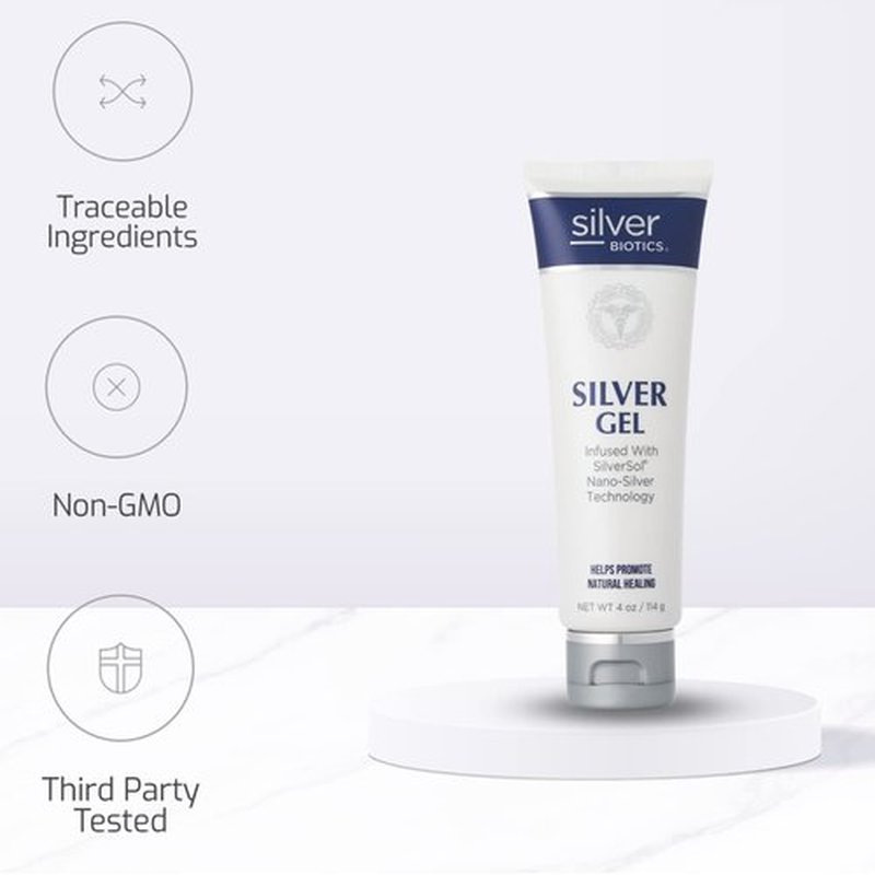 Silver Biotics Colloidal Nano SilverSol Ag₄O₄ 20 ppm Soothing & Nourishing Skin Gel | Versatile 4 Oz Gel for Skin Wellness and Comfort