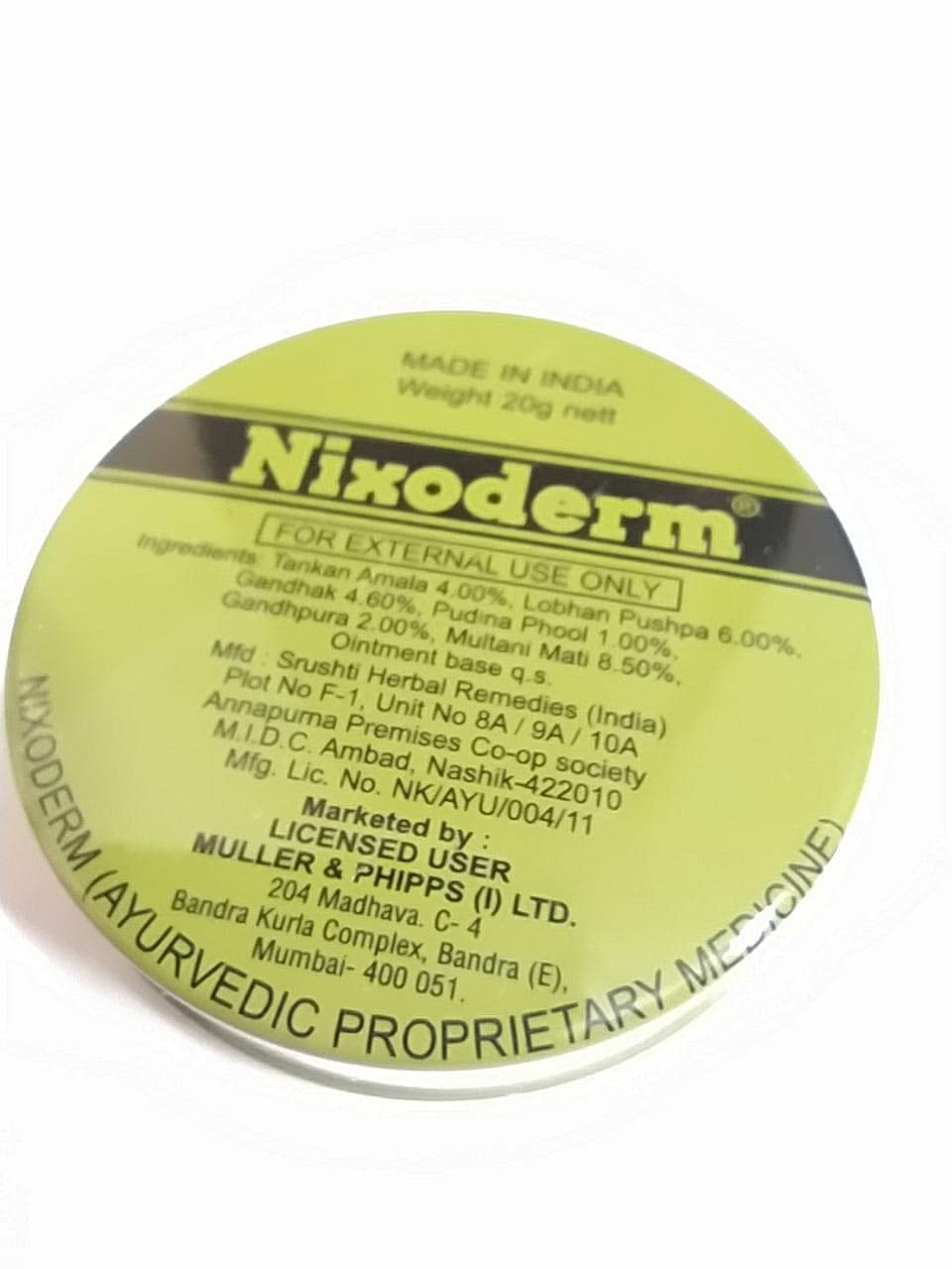 Nixoderm for Skin Problems Cream 20g Ayurvedic Ointment Cream Pack of (2)