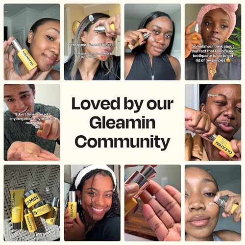 Gleamin Superactive Vitamin C Serum for Face with 15% Vitamin C, Niacinamide, Bakuchiol & Hyaluronic Acid ? Skin Brightening Facial Serum for Women & Men ? Dark Spot Remover & Radiant Glow ? 1 fl oz
