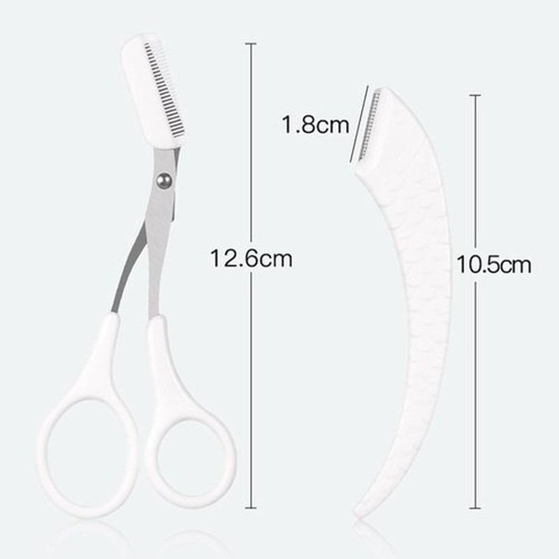 Eyebrow Trimmer Scissor, 2024 Upgraded Stainless Steel Eyebrow Scissors for Women（ or Men ） with Comb，Non-Slip Eyebrow Cutter Hair Removal，Portable Eyebrow Scissors (Pink 2pc)