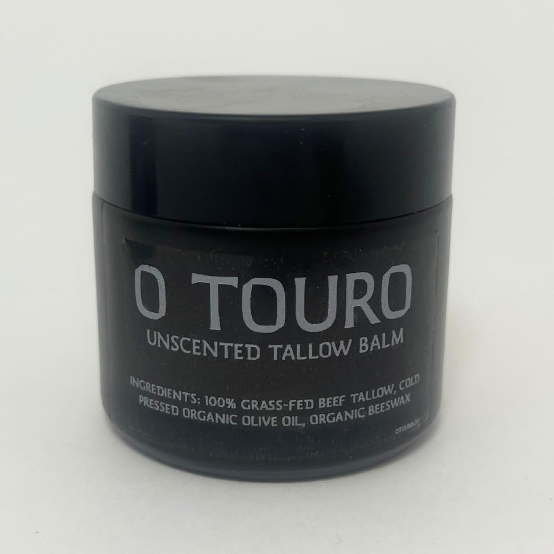 O Touro Handmade Unscented Tallow Balm - Organic Grass Fed - Made for All Skin Ailments: Dryness, Eczema, Burns, Cuts, Acne, and More - Premium Skincare With Local Ingredients…