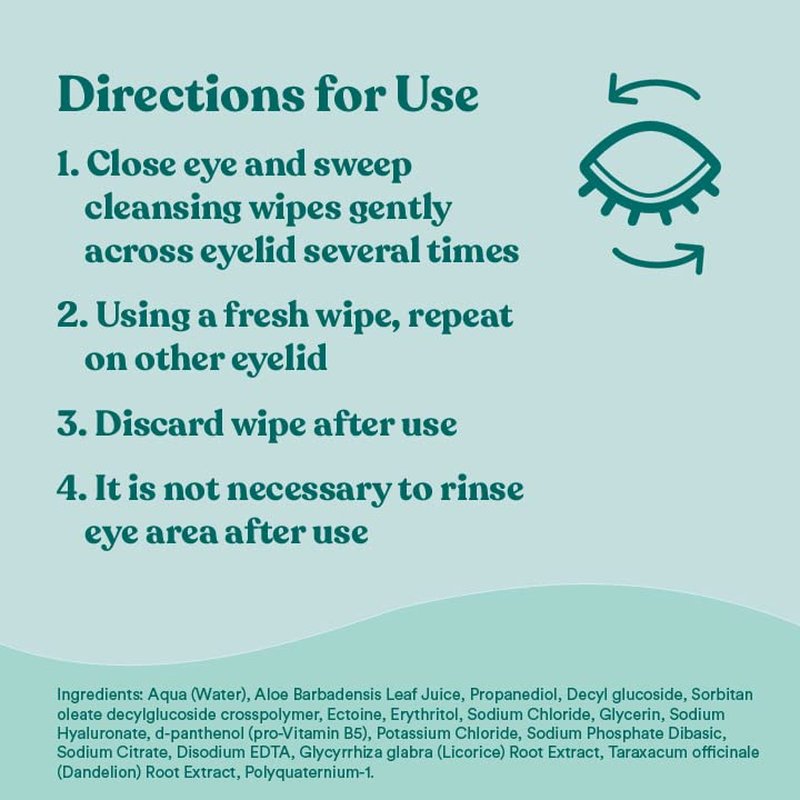 Biotrue Micellar Eyelid Cleansing Wipes - Fragrance-Free Hydrating Eye Care | 30 Count (Pack of 2)