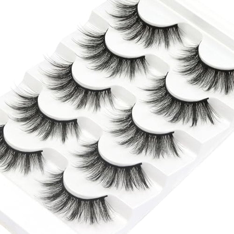 Veleasha Lashes Cat Eye Lashes Faux Mink Lashes 100% Handmade Natural Look Fake Eyelashes Lightweight Fluffy False Eyelashes 5 Pairs Pack (54)