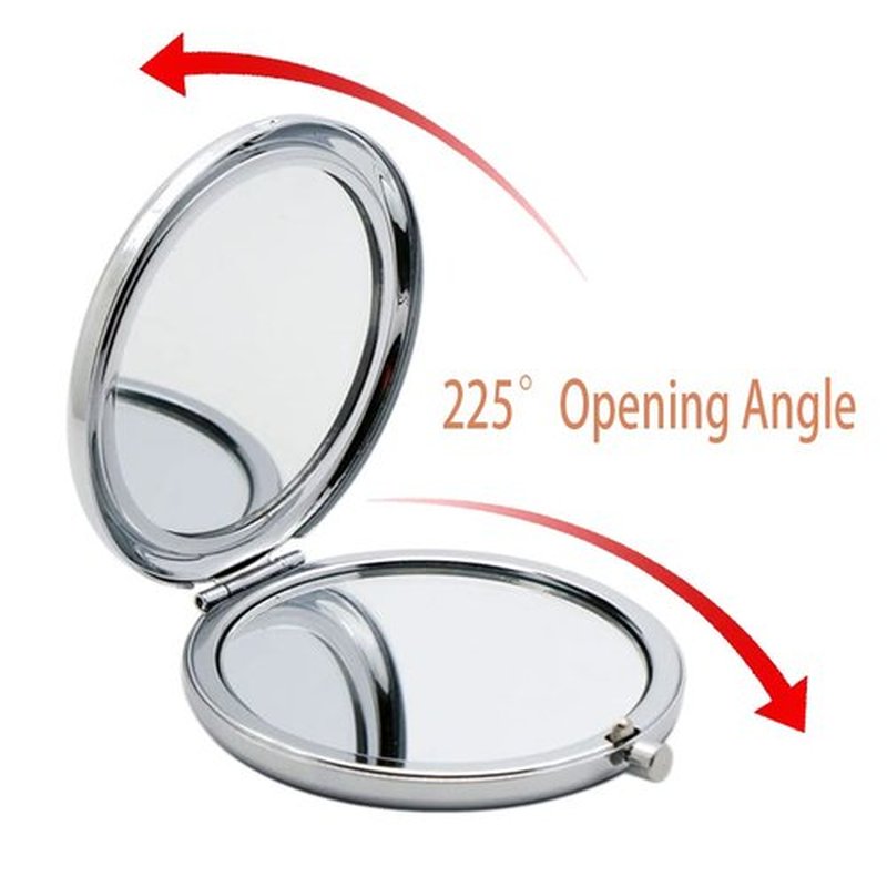 oaiqiy Oaiqiy Compact Mirror, Handheld 2.75 Inch Travel Makeup Mirror, 1X/2X Magnifying Round Pocket Makeup Mirror(Silvery, Silvery Pack