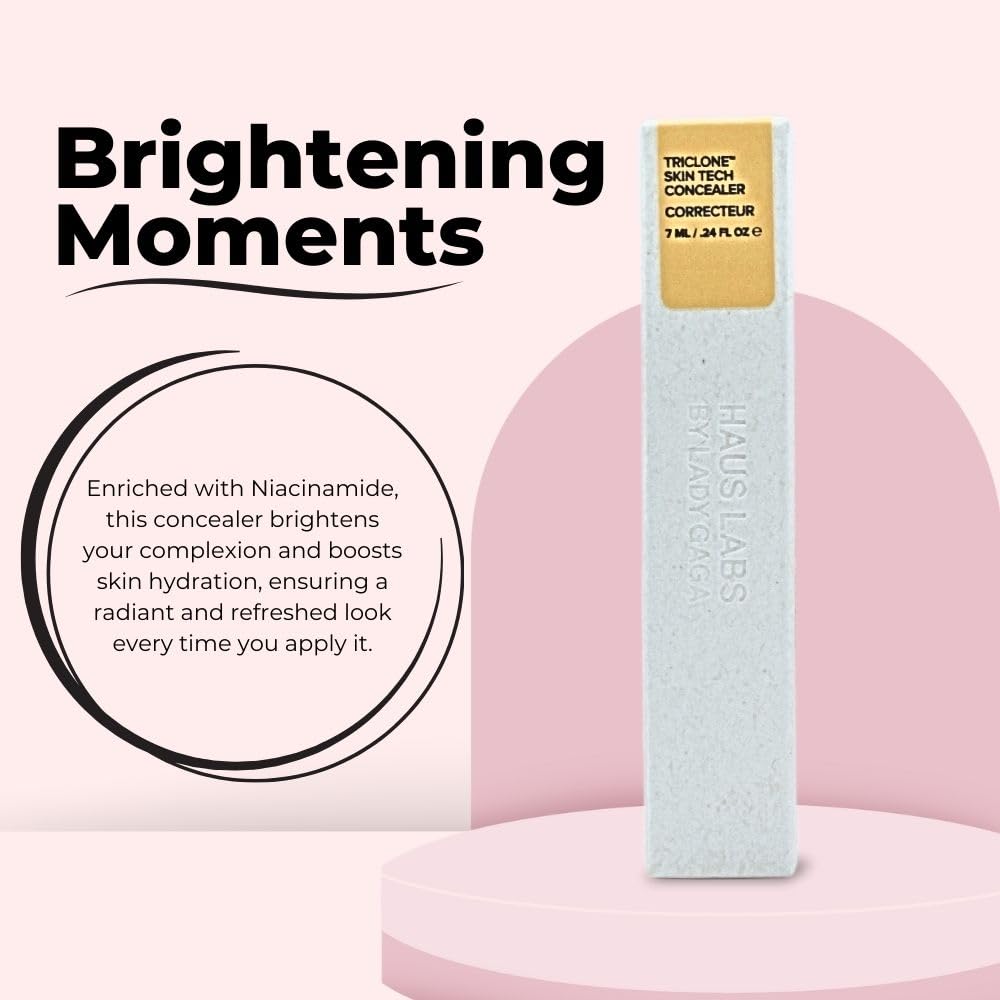 HAUS LABS BY LADY GAGA Triclone Skin Tech Hydrating + De-puffing Concealer with Fermented Arnica 10 Light Golden