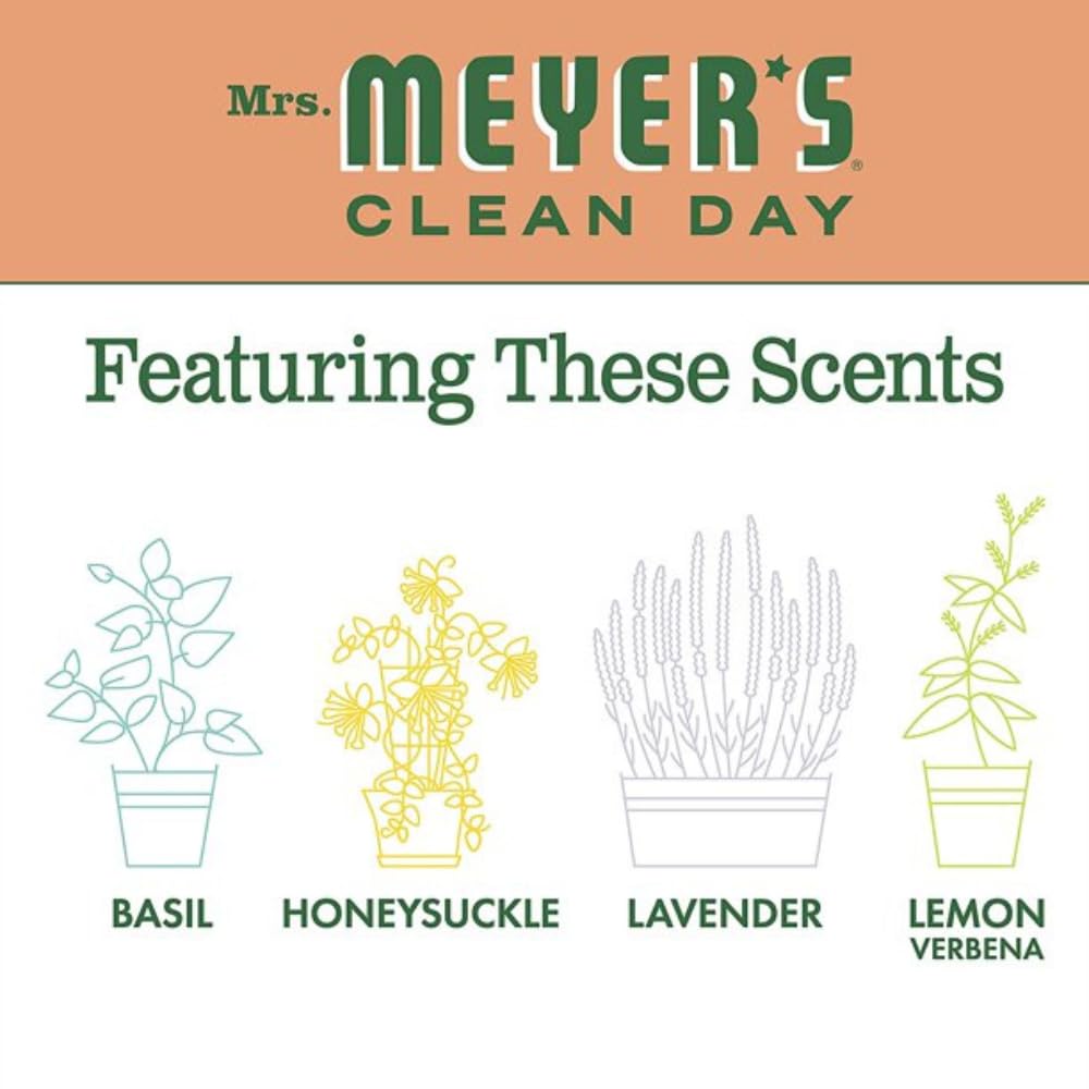 Mrs. MEYER'S Kitchen Set, Dish Soap, Hand Soap, and Multi-Surface Cleaner, 3 CT (Geranium)