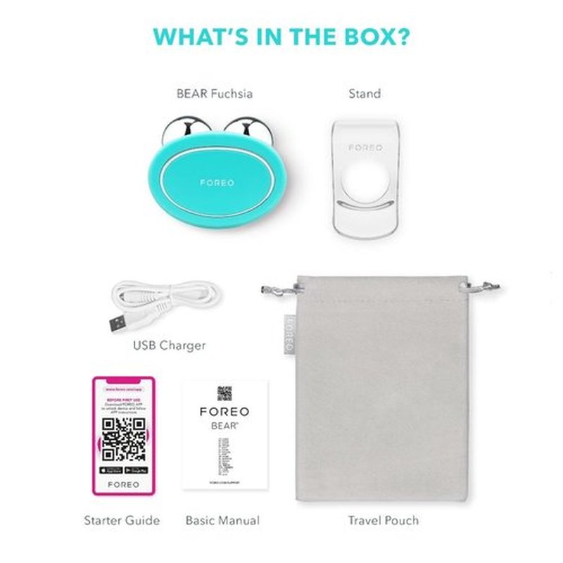 FOREO Bear Microcurrent Facial Device - Face Sculpting Tool - Instant Face Lift - Firm & Contour - Non-Invasive - Increases Absorption of Facial Skin Care Products - Mint