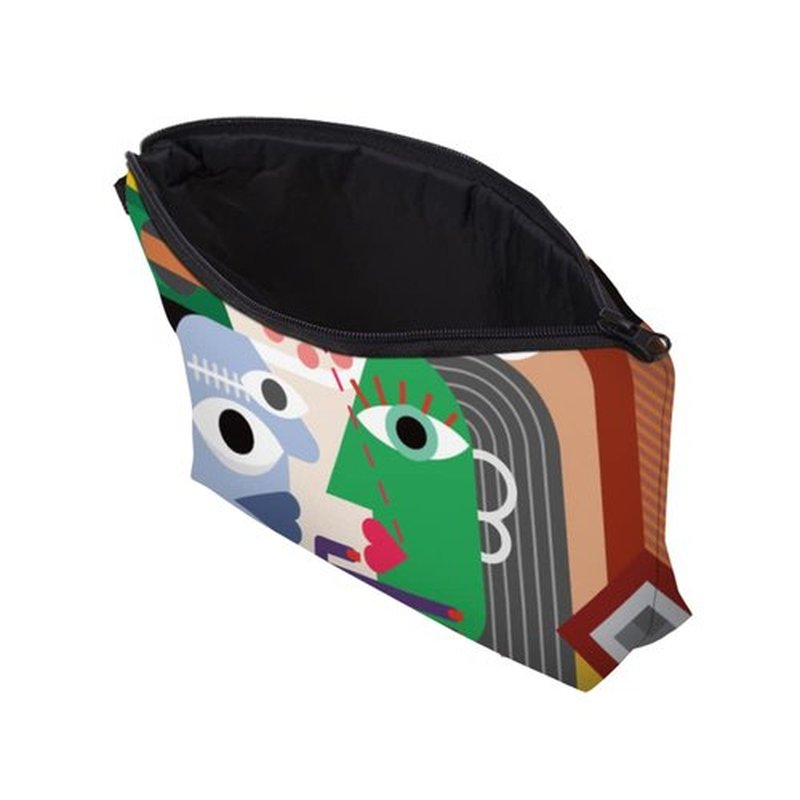 LOOMILOO Small Toiletry Bags for Women, Adorable Roomy Makeup Pouch Travel Water Resistant Cosmetic Purse Accessories Organizer Gift(Modern Abstract 55548)