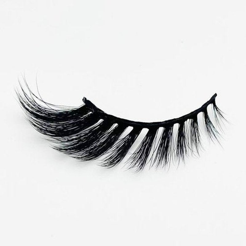 LODEVA 3D CAT EYE LASHES-FOX EYE LASHES-FAUX MINK LASH-FALSE STRIP LASHES-NATURAL GLAM-WATERPROOF-REUSABLE-15mm 1Pair (MYSTERIOUS)