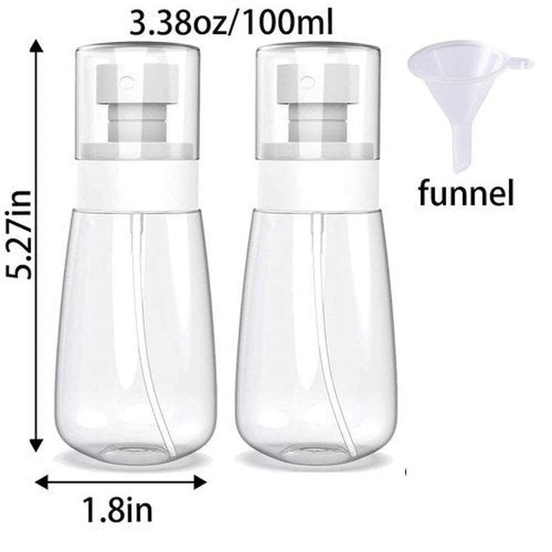 TOSERSPBE Empty Fine Mist Spray Bottle Travel Refillable Perfume Container Small Cosmetic Plastic Bottle for Face Hair Makeup 2 Pack