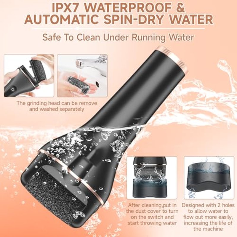 Electric Callus Remover for Feet,Rechargeable Portable Electronic Foot File Pedicure Kits,Professional Waterproof Pedi Feet Care Tools Wet&Dry Foot Scrubber File Perfect for Hard Cracked Dry Dead Skin