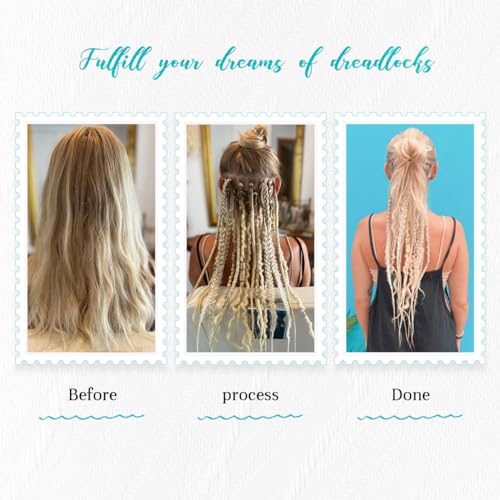 Quiduis 30 Inch 30 Strands SE Dreadlock Extensions Full Sets,3 In 1 Mixed Synthetic Dreads Extensions,Black Curly&Straight&Boho Single Ended Dreads Extensions Hippie Style Dreadlock for Women