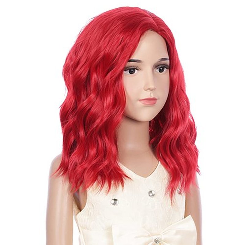PATTNIUM Kids Child Wig Red Wig for Kids Short Wavy Wig Gilrs Red Wig Cosplay Halloween Party Costume Synthetic Wig(Red)