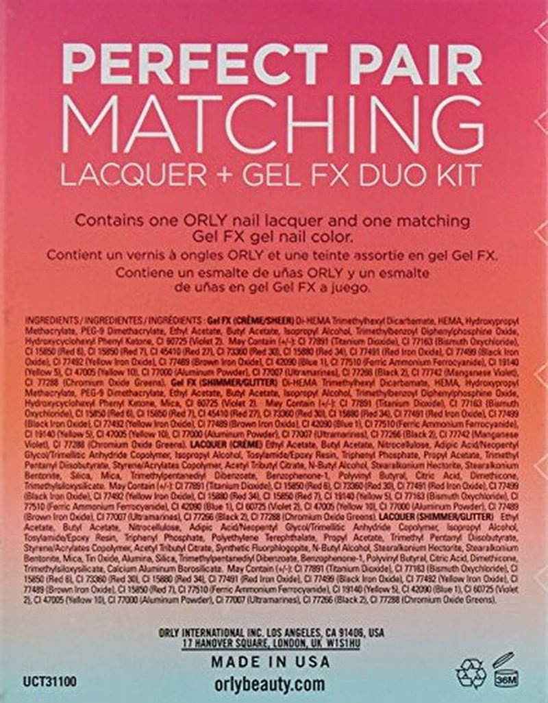 Orly Perfect Pair Matching Lacquer and Gel Duo Kit, Gumdrop