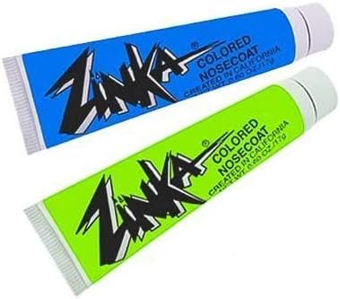 Zinka Colored Nosecoat - Zinc Oxide Water-Resistant Sunscreen | 2 Pack, 0.6 oz Tubes - Blue & Green