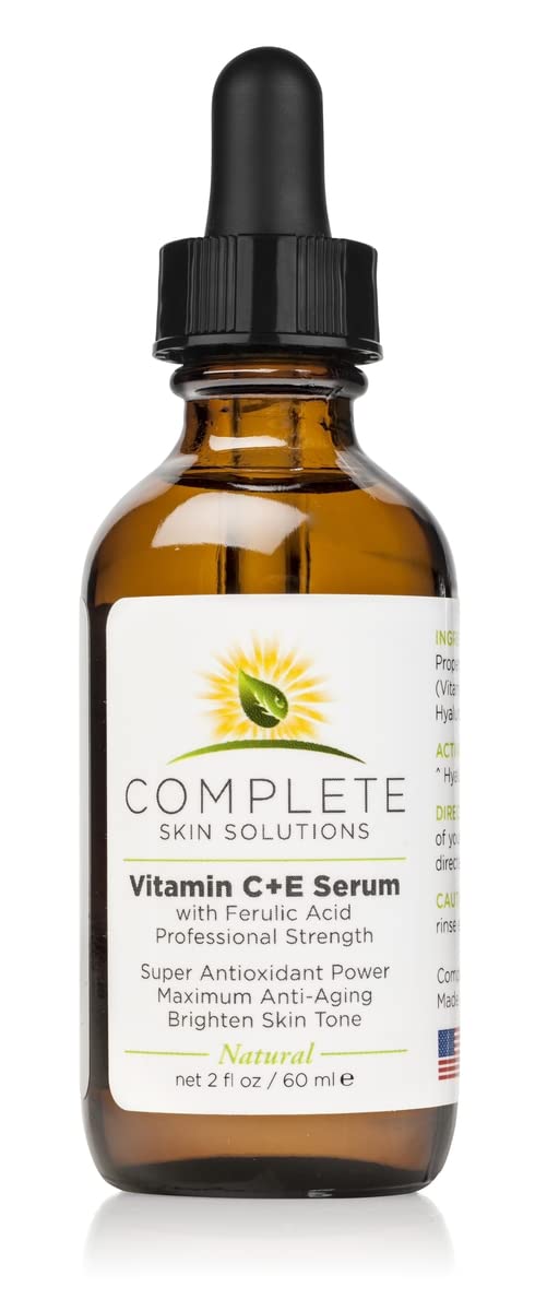 Complete Skin Solutions Natural Vitamin C E Serum With Ferulic Acid 2 oz