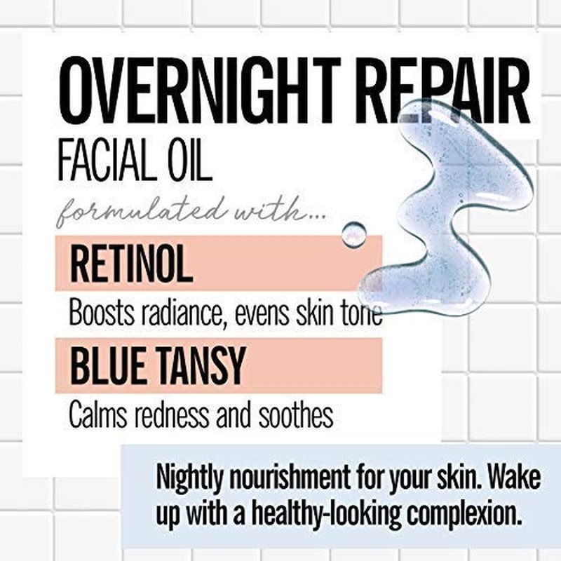Valjean Labs Overnight Repair Facial Oil | Retinol and Blue Tansy | Helps to Even Skintone, Calm and Soothe Redness | Cruelty Free, Vegan, Made in USA (1.83 oz, 2 Pack)