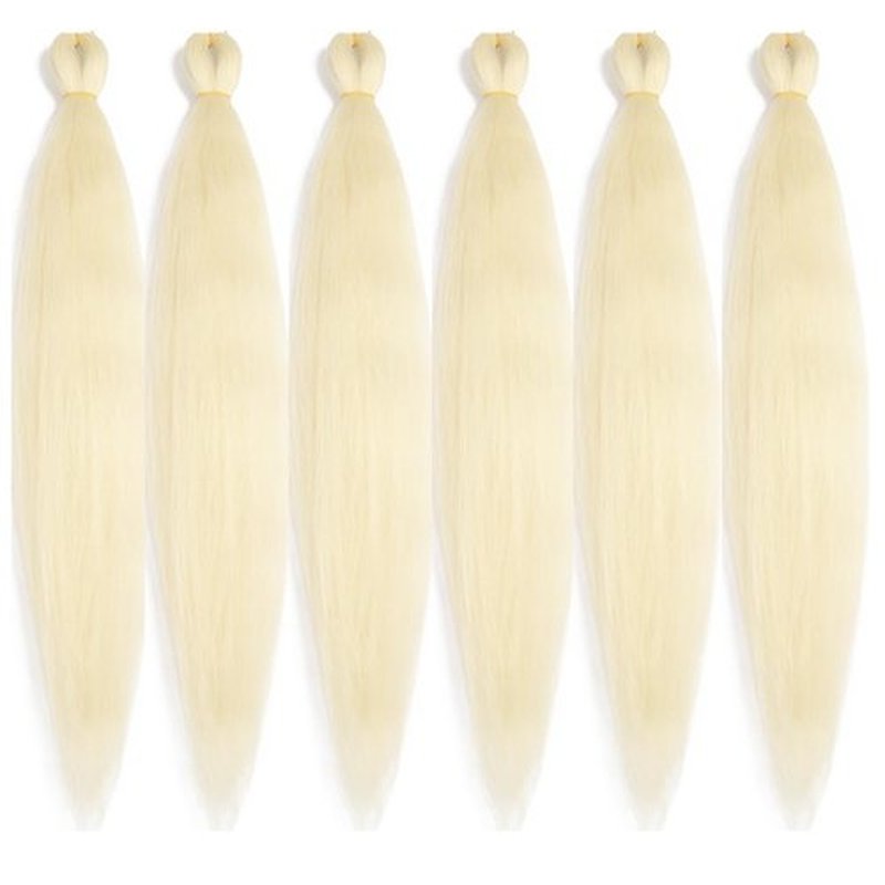 BALINGHAIR Pre-Stretched Braiding Hair Extensions Beige High Temperature Braids Hair 28 Inch(613#-6Packs)