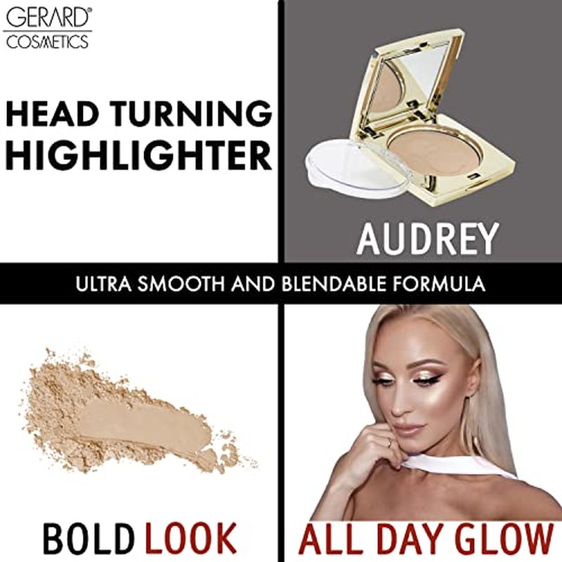 Gerard Cosmetics Star Powder Highlighter Audrey | Champagne Gold Highlighter Makeup for Glowing Skin | Professional Mineral Facial Luminizer | Cruelty Free | Made in the USA