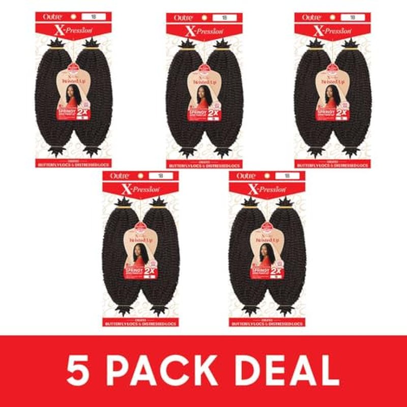 [5PACK DEAL] Outre X-Pression - Twisted Up - Springy Afro Twist 12" 2X (2T1B/27)