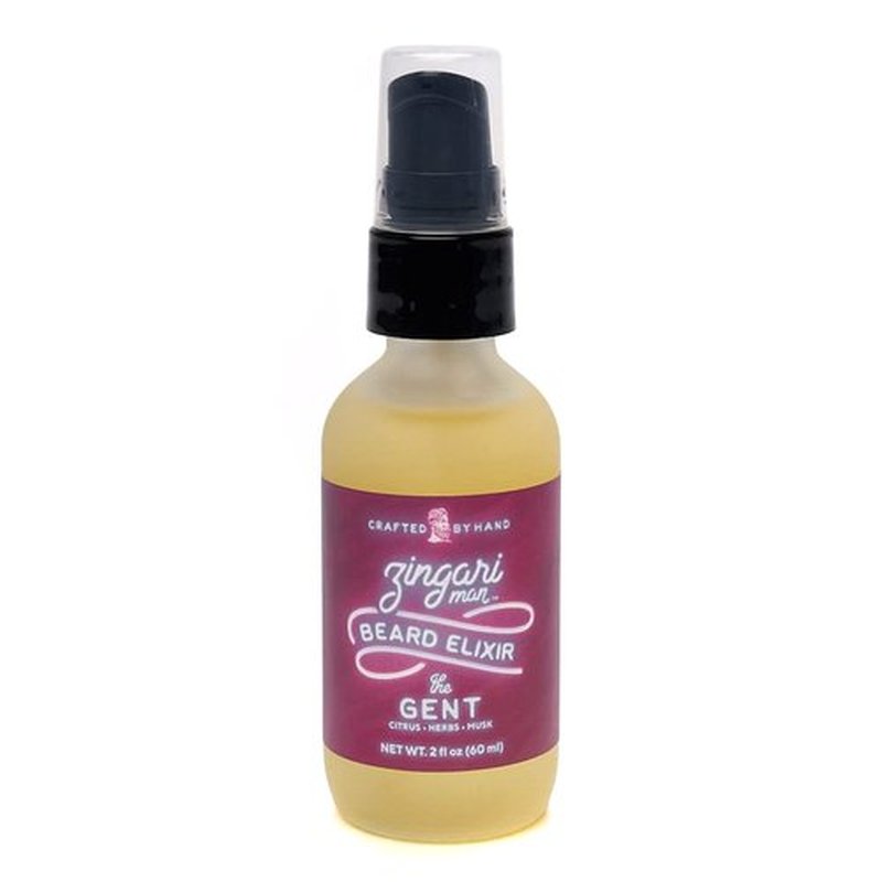 Zingari Man The Gent Beard Elixir – Conditioning, Softening and Rejuvenating Grooming Product – Natural Fruit Oils Tame Beards and Moustaches and Nourish Facial Skin, 2 fl oz
