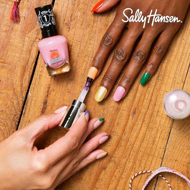 Sally Hansen Miracle Gel™, Summer Camp Let's Go Glamping, Long Lasting, Gel-Like Formula, No UV Lamp Needed, Pink Nail Polish