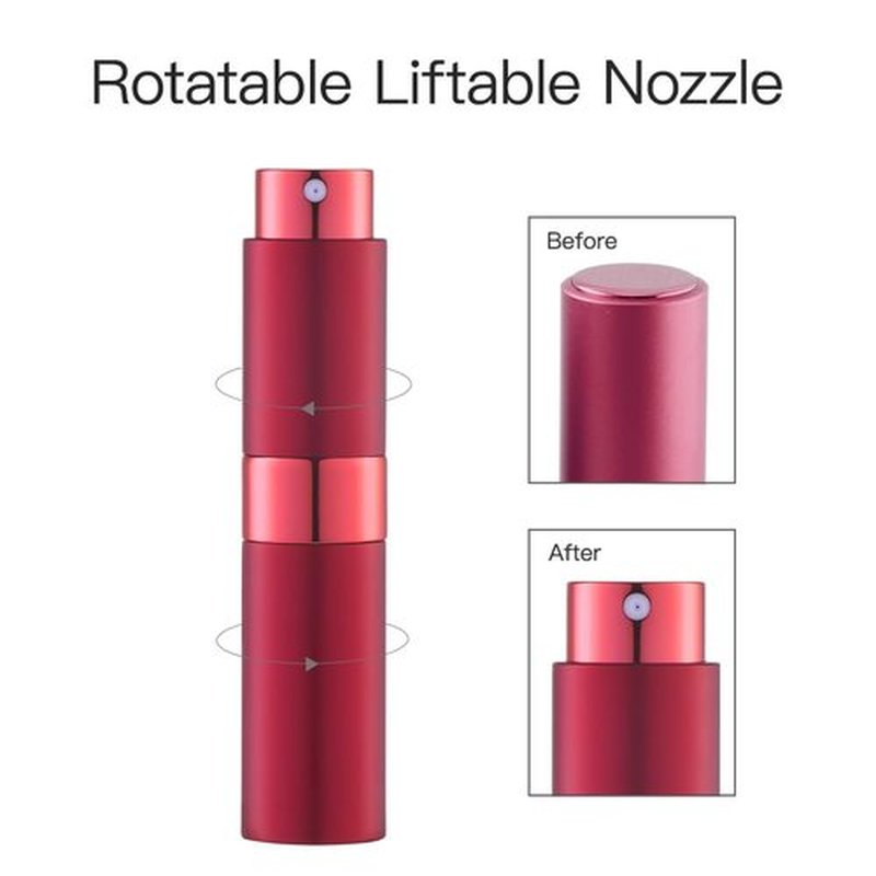 Lisapack 8ML Atomizer Perfume Spray Bottle for Travel, Empty Refillable Cologne Dispenser, Portable Sprayer (Wine Red)
